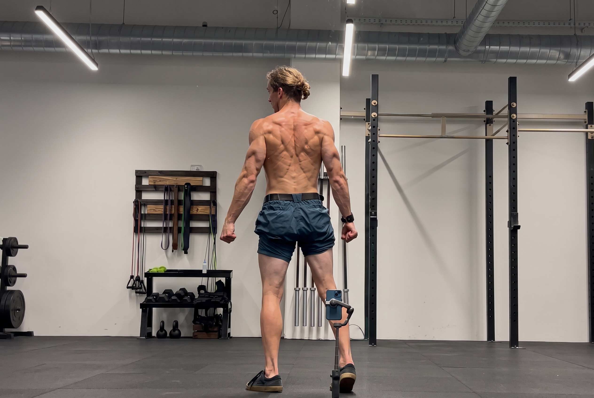 Ivan Kozina training, photographed from behind