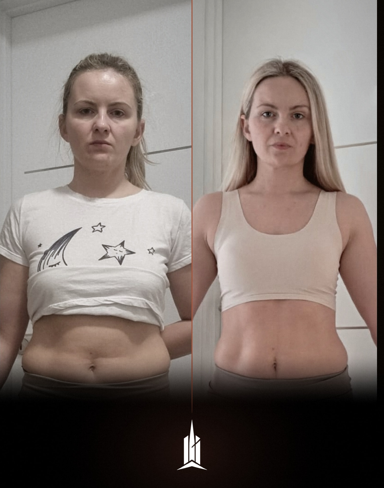 Imperative Fitness client transformation 2 — before on the left, after on the right