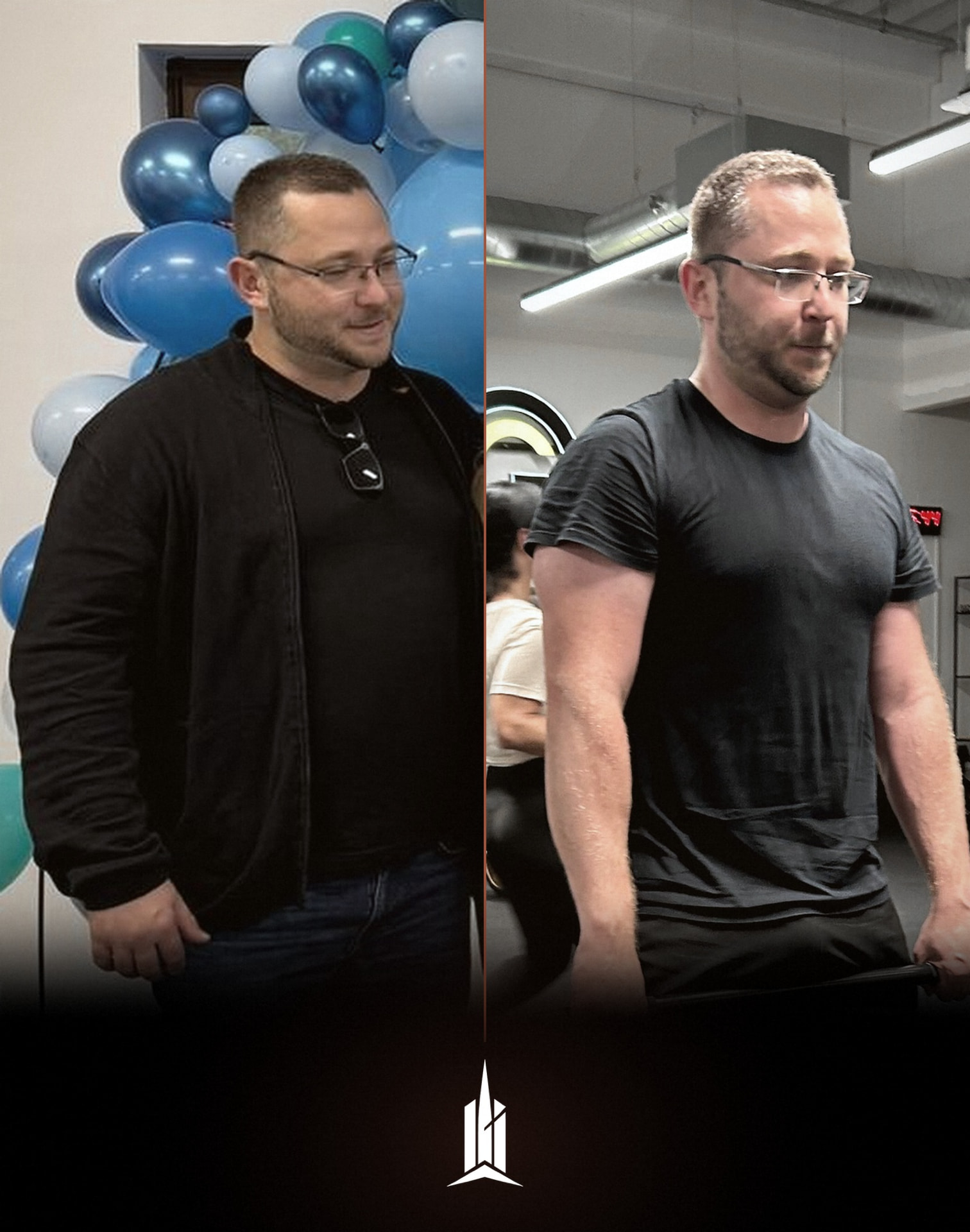 Imperative Fitness client transformation 7 — before on the left, after on the right